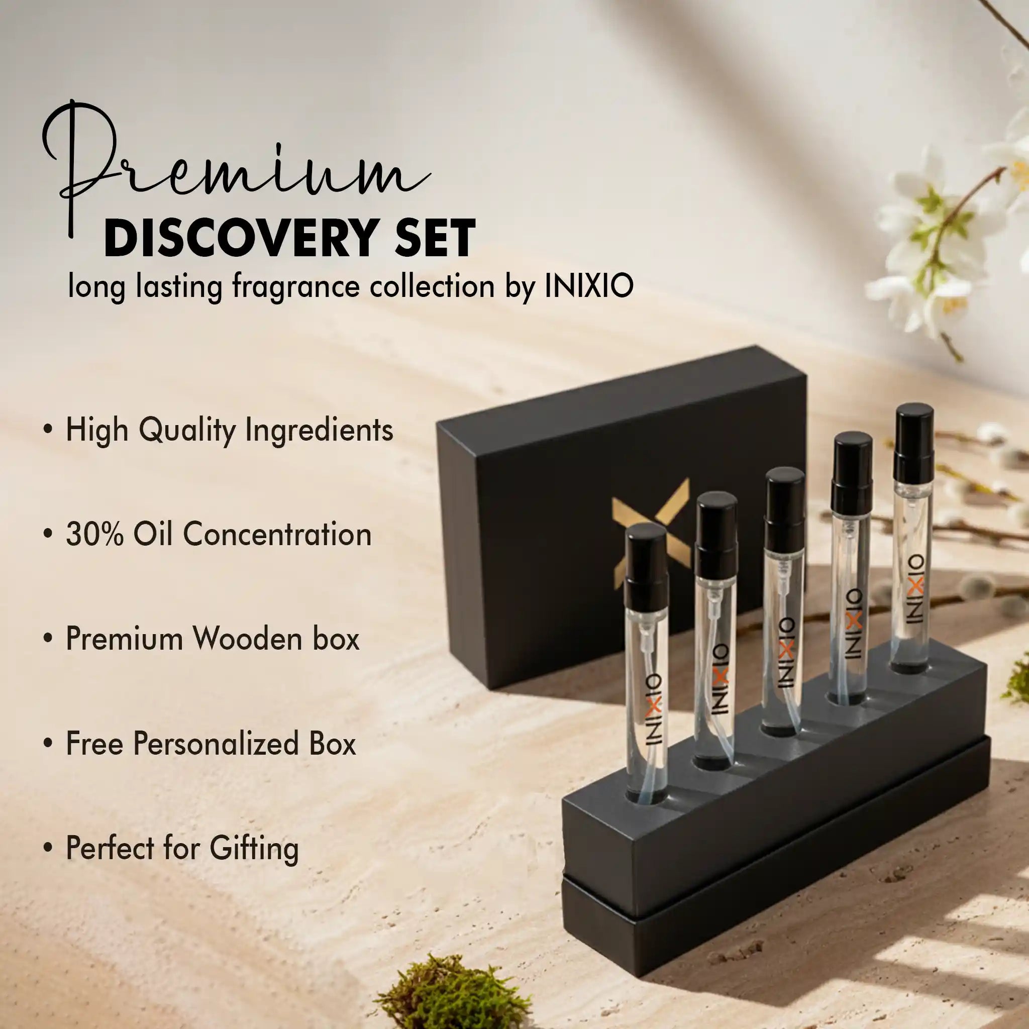 INIXIO perfume's premium fragrance discovery set for gifting in India