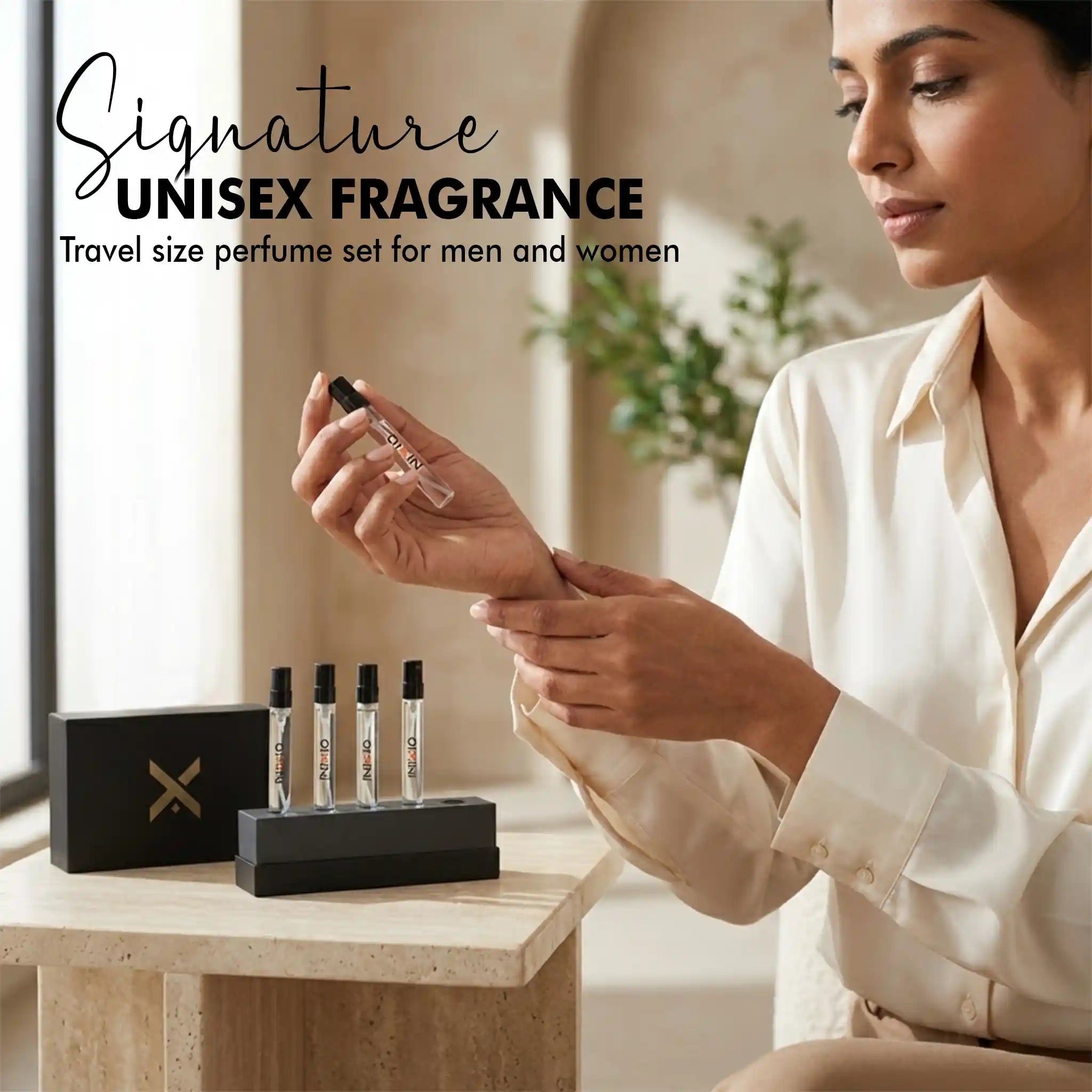 Luxury unisex travel size perfume set for men and women