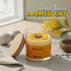 Sunflower-shaped soy wax candle in glass jar, ideal gift and home décor accent.
